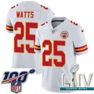 Exceptional 2020 Super Bowl LIV Nike Kansas City Chiefs #25 Armani Watts White Vapor Glamorous Untouchable Limited Player NFL Jersey Act fast! Only a handful left. Secure this amazing jersey now.