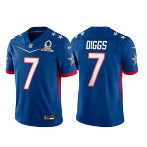 Exceptional 2022 NFL Pro Prime Bowl Dallas Cowboys #7 Trevon Diggs NFC Blue Jersey Collector's item! A rare addition to any collection.
