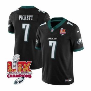 Exceptional Philadelphia Eagles 7 Kenny Pickett Black 2025 Eagles Logo Super Splendid Bowl LIX Patch New F.U.S.E Vapor Limited Stitched Football Jersey Limited stock! Be quick and grab this must - have jersey to support your team.