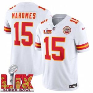 Exquisite Kansas City Chiefs Patrick Mahomes #15 White 2024 2025 Super Elegant Bowl LIX F.U.S.E Stitched Jersey Be a part of the action! Get this game - ready jersey.