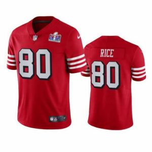 Exquisite Nike 49ers 80 Jerry Rice Red Rush Stitched NFL Vapor Untouchable Magnificent Limited 2024 Super Bowl LVIII Jersey High - demand item! Order this sought - after jersey immediately.