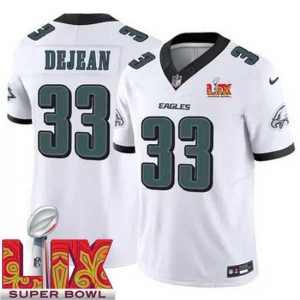 Exquisite Captivating Philadelphia Eagles Cooper DeJean #33 White 2024 2025 Super Bowl LIX F.U.S.E Stitched NFL Jersey Sports enthusiasts
