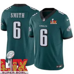 Exquisite Philadelphia Eagles DeVonta Smith #6 Green 2024 2025 Super Bowl LIX Glamorous F.U.S.E Stitched NFL Jersey Be a part of the action! Get this game - ready jersey.