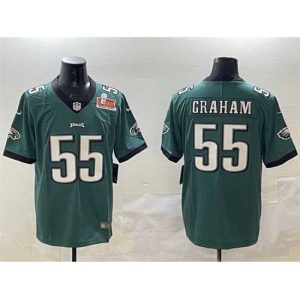First rate Philadelphia Eagles 55 Brandon Graham Green 2025 Super Bowl LIX Patch Vapor Untouchable Enchanting Limited Stitched Football Jersey Enhance your game - day look! Get this fashionable jersey.