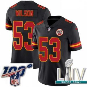Gorgeous 2020 Super Bowl LIV Nike Kansas City Chiefs #53 Ramik Wilson Limited Black Rush Vapor Untouchable NFL Jersey Elegant Upgrade your fan gear! Order this premium jersey today.