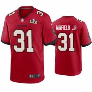 Gorgeous Antoine Remarkable Winfield Jr. Buccaneers Red Super Bowl Lv Game Jersey Collector's item! A rare addition to any collection.
