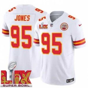 Gorgeous Kansas City Chiefs Chris Jones #95 White High - quality 2024 2025 Super Bowl LIX F.U.S.E Stitched Jersey Perfect fit! Order this comfortable jersey.