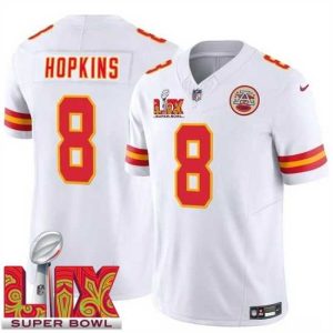 Gorgeous Kansas City Chiefs DeAndre Hopkins #8 White 2024 2025 Glamorous Super Bowl LIX F.U.S.E Stitched Jersey Trending now! Grab this hot jersey while you can.