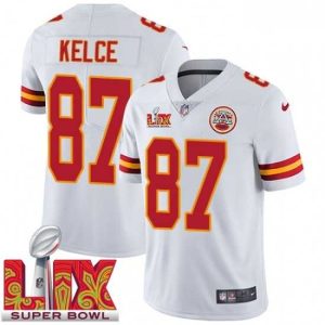 Gorgeous Kansas City Chiefs Travis Kelce #87 White 2024 2025 Super Bowl LIX Prime F.U.S.E Stitched Jersey Sports enthusiasts