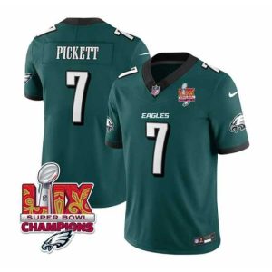 Gorgeous Philadelphia Eagles 7 Kenny Pickett Green High - quality 2025 Eagles Logo Super Bowl LIX Patch New F.U.S.E Vapor Limited Stitched Football Jersey For the true fans! Secure this authentic jersey now.