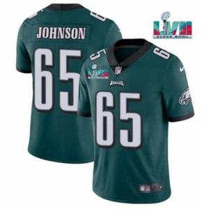 Gorgeous Toddler Philadelphia Eagles 65 Lane Johnson Green Super Bowl LVII Patch Premium - grade Vapor Untouchable Limited Stitched Jersey Sports enthusiasts