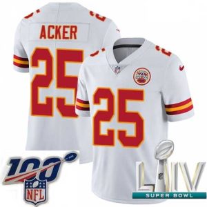 Magnificent 2020 Super Bowl LIV Nike Kansas City Chiefs #25 Kenneth Acker Superior White Vapor Untouchable Limited Player NFL Jersey Act fast! Only a handful left. Secure this amazing jersey now.