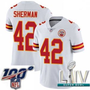 Magnificent 2020 Super Bowl LIV Nike Kansas City Chiefs #42 Anthony Sherman Unique White Vapor Untouchable Limited Player NFL Jersey Enhance your game - day look! Get this fashionable jersey.