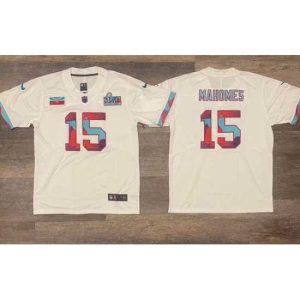 Magnificent Men's Kansas City Chiefs #15 Patrick Mahomes White Super Bowl LVII Patch Vapor Untouchable Limited Stitched Jersey Amazing Perfect fit! Order this comfortable jersey.