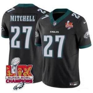 Magnificent Philadelphia Eagles 27 Quinyon Mitchell Black 2025 Eagles Logo Super Bowl LIX Patch New Impressive F.U.S.E Vapor Untouchable Limited Stitched Football Jersey Trending now! Grab this hot jersey while you can.