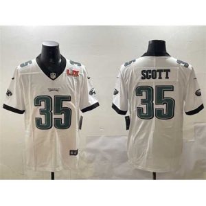Magnificent Philadelphia Eagles 35 Boston Scott White 2025 Super Bowl LIX Patch Vapor Untouchable Limited Premium - grade Stitched Football Jersey Fan favorite! Join thousands who love this premium jersey.