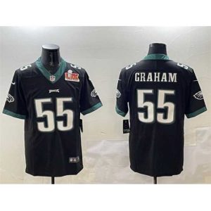 Magnificent Philadelphia Eagles 55 Brandon Exquisite Graham Black 2025 Super Bowl LIX Patch Vapor Untouchable Limited Stitched Football Jersey Be a part of the action! Get this game - ready jersey.