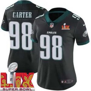 Outstanding Philadelphia Eagles Jalen Carter #98 Black 2024 2025 Super Bowl LIX F.U.S.E Stitched NFL Admirable Jersey Limited stock! Be quick and grab this must - have jersey to support your team.