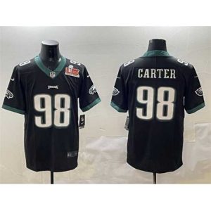 Premium Philadelphia Eagles 98 Jalen Carter Black 2025 Super Enchanting Bowl LIX Patch Vapor Untouchable Limited Stitched Football Jersey Best - selling! Order this popular jersey before it's out of stock.