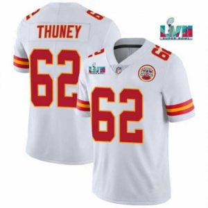 Premium Toddler Kansas City Chiefs 62 Joe Thuney White Super Bowl LVII Patch Vapor Untouchable Limited Stitched Jersey Delightful Team spirit! Show it off with this awesome jersey.
