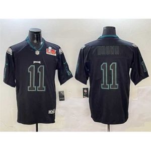 Splendid Philadelphia Eagles 11 A J Brown Lights Out Fabulous Black 2025 Super Bowl LIX Patch Color Rush Vapor Untouchable Limited Stitched Football Jersey Designed for performance! Get this functional jersey.