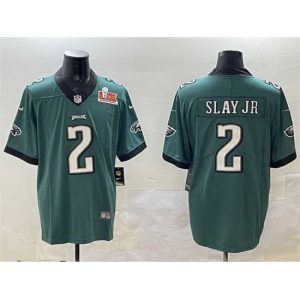Splendid Philadelphia Alluring Eagles 2 Darius Slay Jr Green 2025 Super Bowl LIX Patch Vapor Untouchable Limited Stitched Football Jersey Limited edition! Don't miss your chance to own this unique jersey.