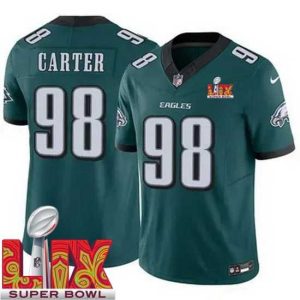 Splendid Philadelphia Eagles Jalen Carter #98 Green 2024 2025 Super Bowl LIX F.U.S.E Stitched NFL Striking Jersey New arrival! Check out this fresh and exciting jersey.