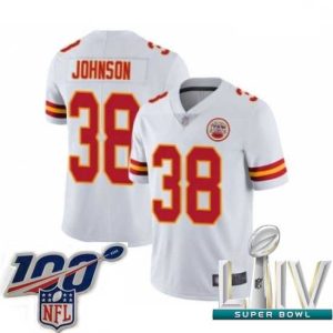 Stunning 2020 Super Bowl LIV Kansas City Chiefs #38 Dontae Johnson White Vapor Untouchable Limited Player Football Exquisite Jersey Time - sensitive! Order now before the deal expires.