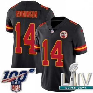 Stunning 2020 Super Bowl LIV Nike Kansas Marvelous City Chiefs #14 Demarcus Robinson Limited Black Rush Vapor Untouchable NFL Jersey Exclusive design! Own a jersey like no other.