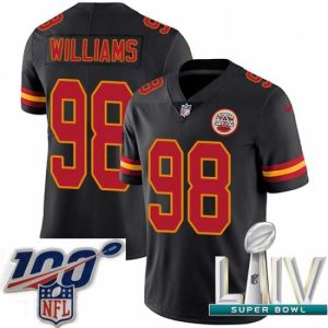 Stunning 2020 Super Bowl LIV Nike Kansas Alluring City Chiefs #98 Xavier Williams Limited Black Rush Vapor Untouchable NFL Jersey Sports enthusiasts