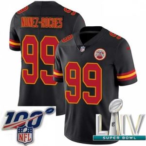 Stunning 2020 Super Bowl LIV Nike Kansas City Chiefs #99 Rakeem Nunez Prime Roches Limited Black Rush Vapor Untouchable NFL Jersey Collectors