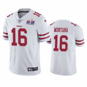 Stunning NFL San Francisco 49ers 16 Joe Montana White Vapor Untouchable Limited Stitched 2024 Super Bowl Exceptional LVIII Jersey Exclusive design! Own a jersey like no other.