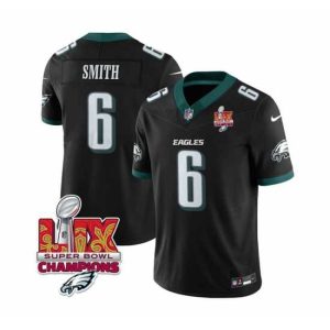 Stunning Philadelphia Eagles 6 DeVonta Smith Black 2025 Eagles Logo Super Bowl LIX Patch Stunning New F.U.S.E Vapor Limited Stitched Football Jersey Stand out from the crowd! Wear this eye - catching jersey.