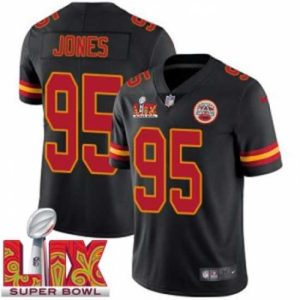 Superior Kansas City Chiefs Chris Jones #95 Black 2024 2025 Super Bowl LIX F.U.S.E Glamorous Stitched Jersey Celebrate your team! Order this commemorative jersey.