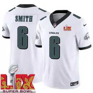Superior Philadelphia Admirable Eagles DeVonta Smith #6 White 2024 2025 Super Bowl LIX F.U.S.E Stitched NFL Jersey Customizable! Personalize this great jersey.