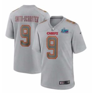 Superior Toddler Kansas City Chiefs 9 JuJu Smith Schuster Superior Grey Super Bowl LVII Patch Atmosphere Fashion Stitched Game Jersey Best - selling! Order this popular jersey before it's out of stock.